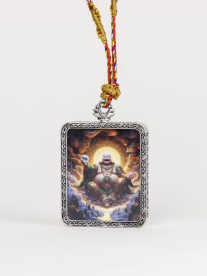 Chinese Mythology-God of Wealth/Hand-painted-Round Card/Diameter 4 cm/Titanium Alloy Material
