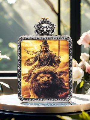 Chinese Mythology-God of Wealth/Hand-painted-Round Card/Diameter 4 cm/Titanium Alloy Material