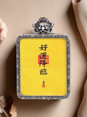 Chinese Mythology-God of Wealth/Hand-painted-Round Card/Diameter 4 cm/Titanium Alloy Material